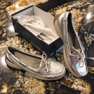 NEW Sperry Top-sider Laguna silver leather size 10